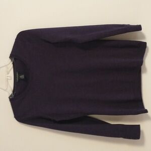 Banana Republic Deep Purple Extra Fine Merino Wool Crew Neck SMALL
